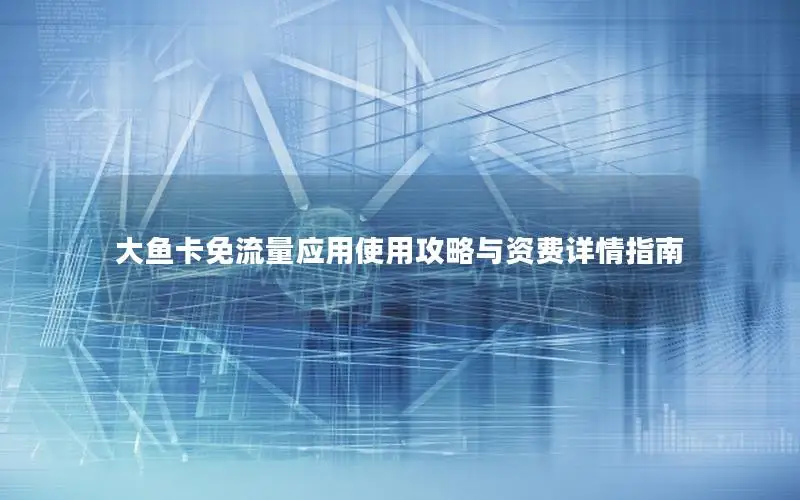 大鱼卡免流量应用使用攻略与资费详情指南