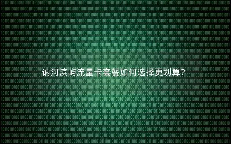 讷河滨屿流量卡套餐如何选择更划算？