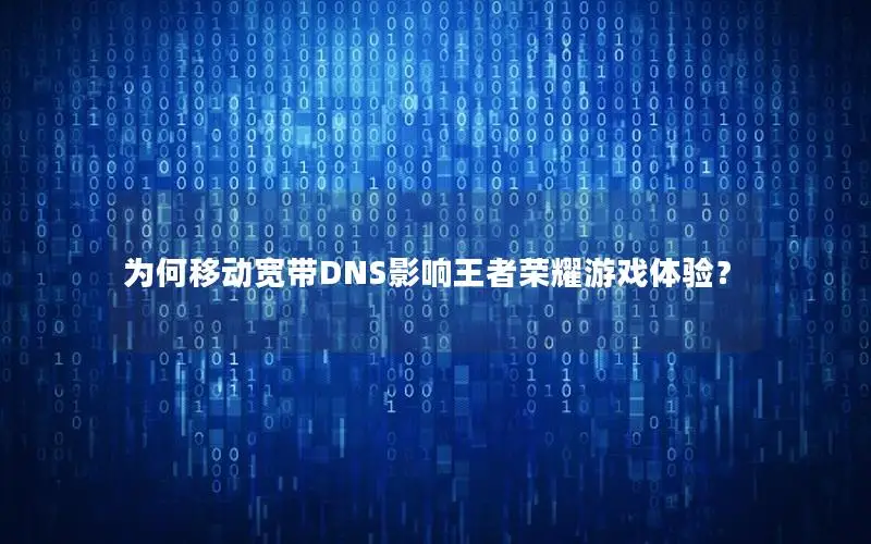 为何移动宽带DNS影响王者荣耀游戏体验？