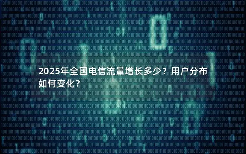 2025年全国电信流量增长多少？用户分布如何变化？