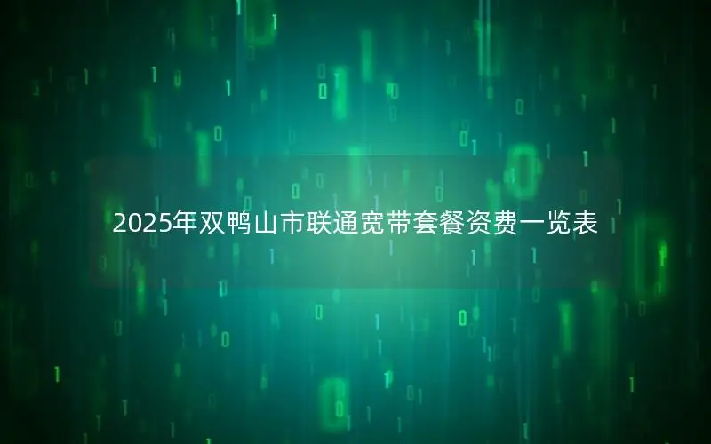 2025年双鸭山市联通宽带套餐资费一览表