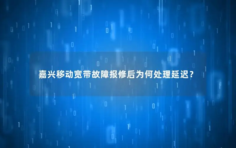 嘉兴移动宽带故障报修后为何处理延迟？