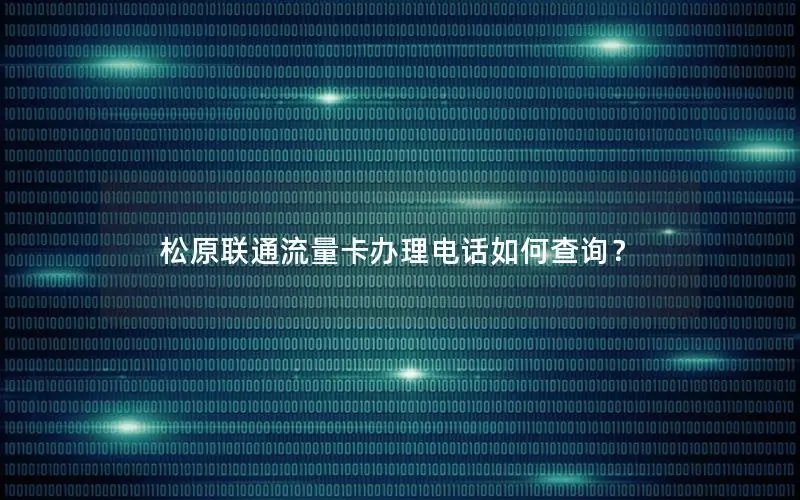 松原联通流量卡办理电话如何查询？