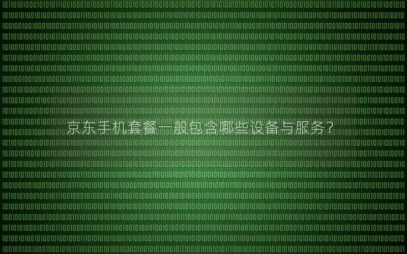 京东手机套餐一般包含哪些设备与服务？