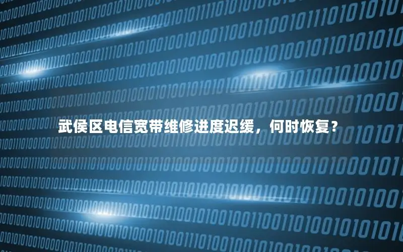 武侯区电信宽带维修进度迟缓，何时恢复？