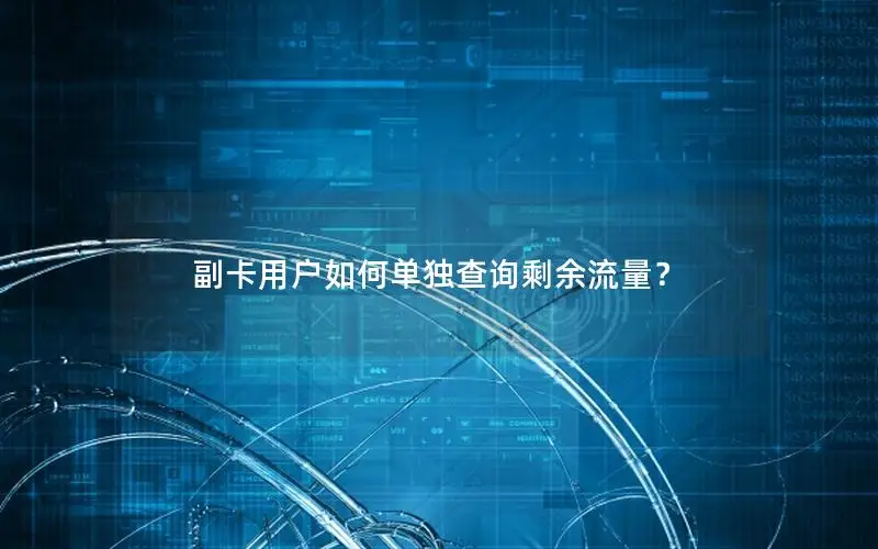 副卡用户如何单独查询剩余流量？