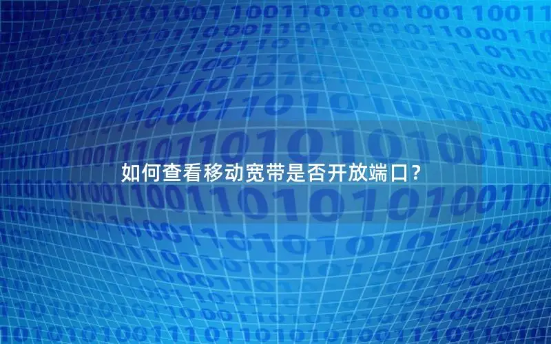 如何查看移动宽带是否开放端口？