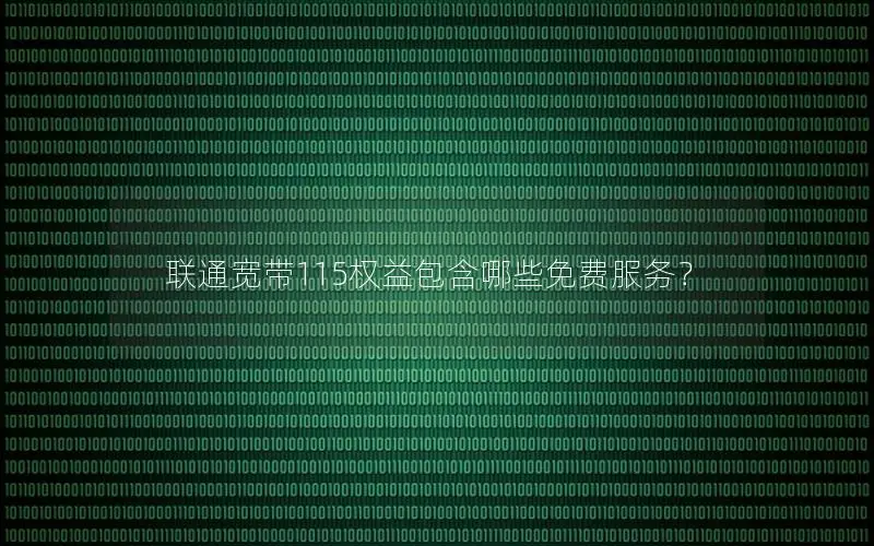联通宽带115权益包含哪些免费服务？