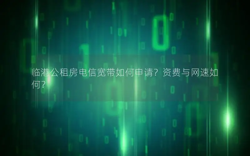 临港公租房电信宽带如何申请？资费与网速如何？