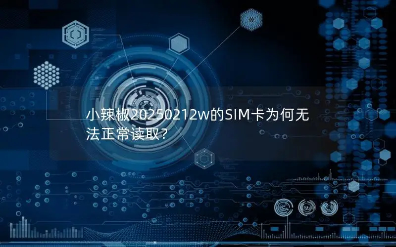 小辣椒20250212w的SIM卡为何无法正常读取？