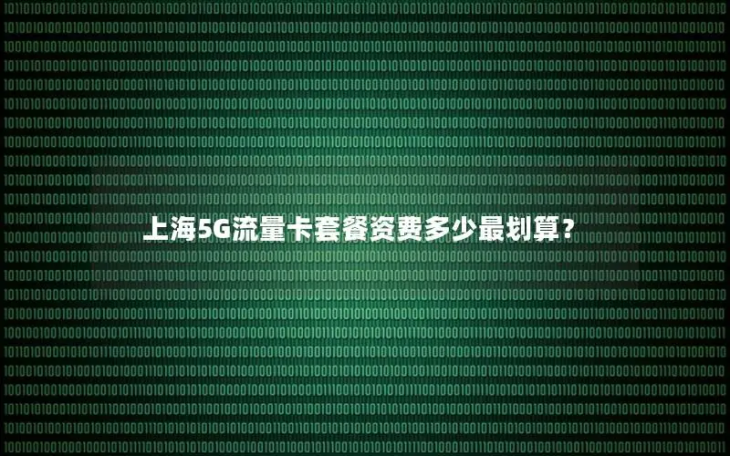 上海5G流量卡套餐资费多少最划算？