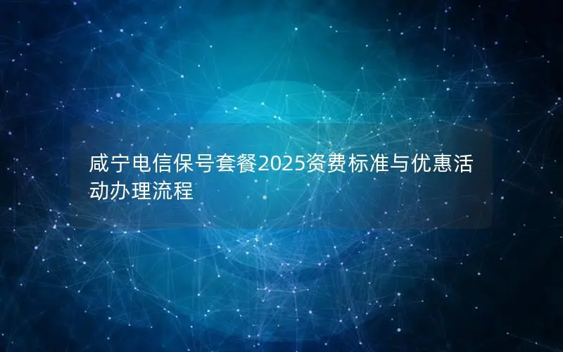 咸宁电信保号套餐2025资费标准与优惠活动办理流程