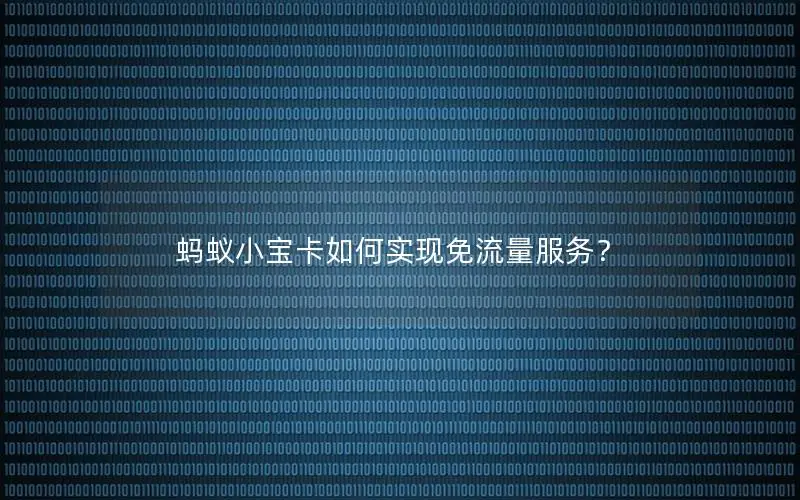 蚂蚁小宝卡如何实现免流量服务？