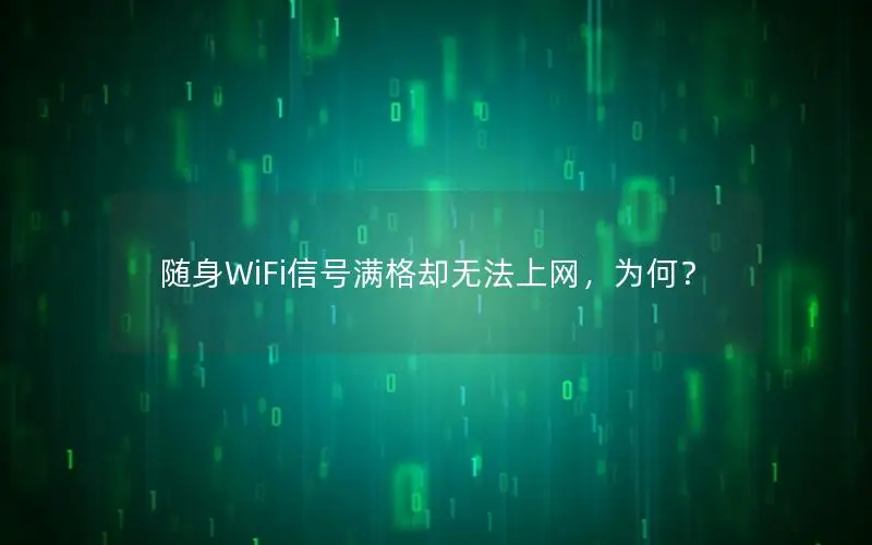 随身WiFi信号满格却无法上网，为何？