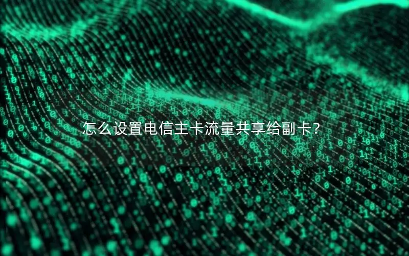 怎么设置电信主卡流量共享给副卡？
