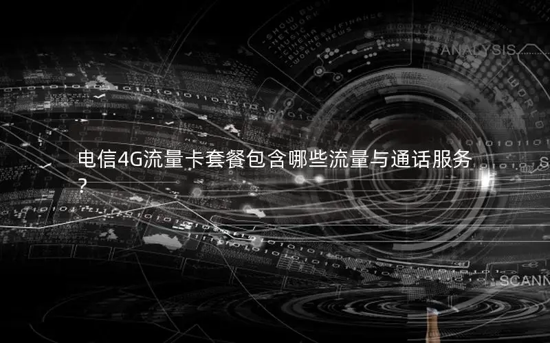 电信4G流量卡套餐包含哪些流量与通话服务？