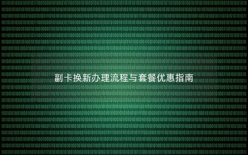 副卡换新办理流程与套餐优惠指南