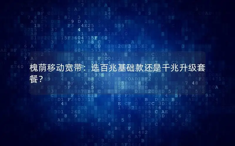 槐荫移动宽带：选百兆基础款还是千兆升级套餐？