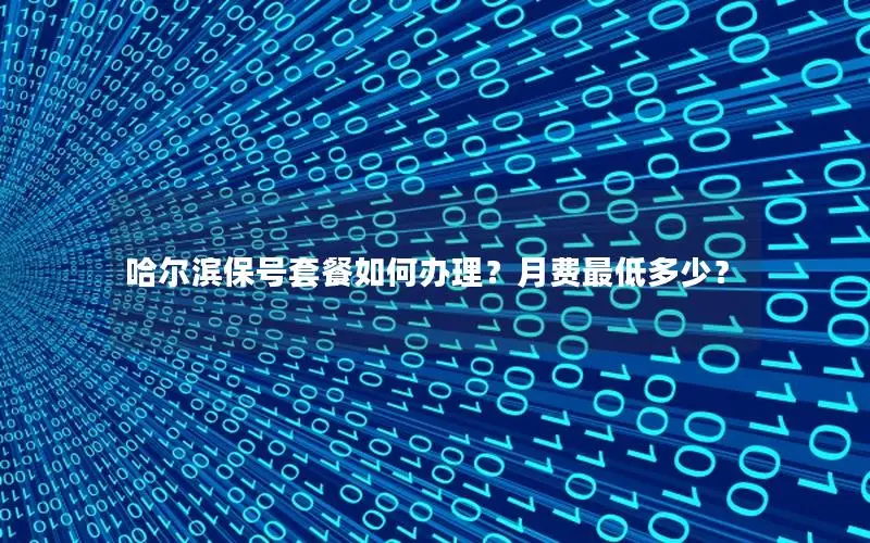 哈尔滨保号套餐如何办理？月费最低多少？