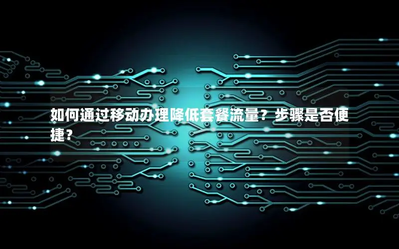 如何通过移动办理降低套餐流量？步骤是否便捷？
