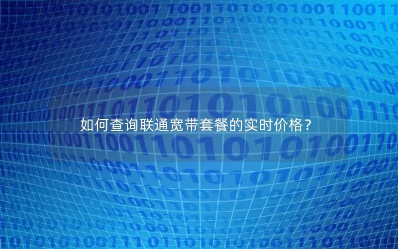 如何查询联通宽带套餐的实时价格？