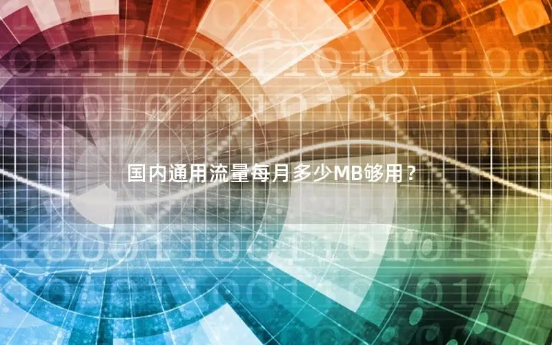 国内通用流量每月多少MB够用？