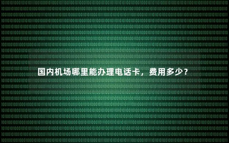 国内机场哪里能办理电话卡，费用多少？