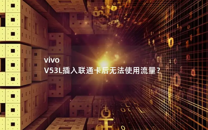 vivo V53L插入联通卡后无法使用流量？