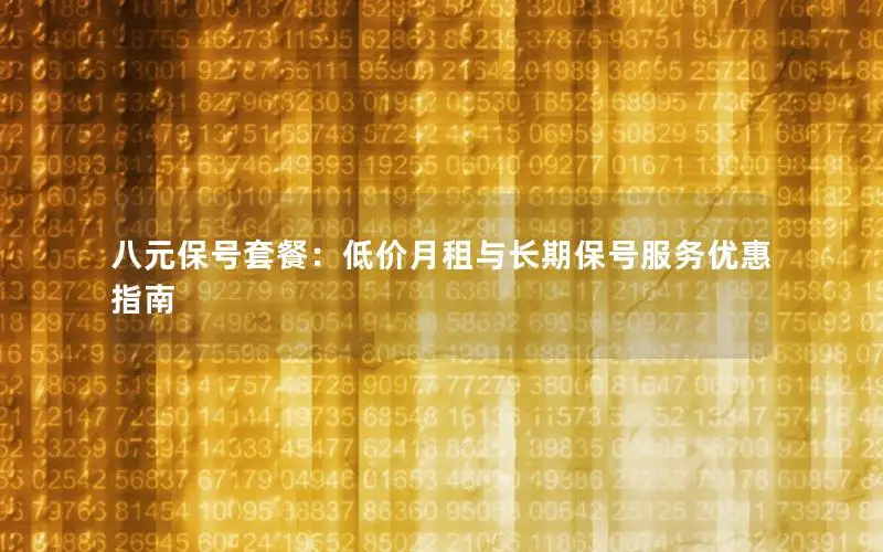 八元保号套餐：低价月租与长期保号服务优惠指南