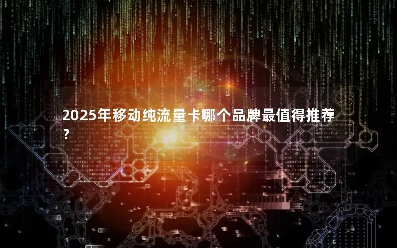 2025年移动纯流量卡哪个品牌最值得推荐？