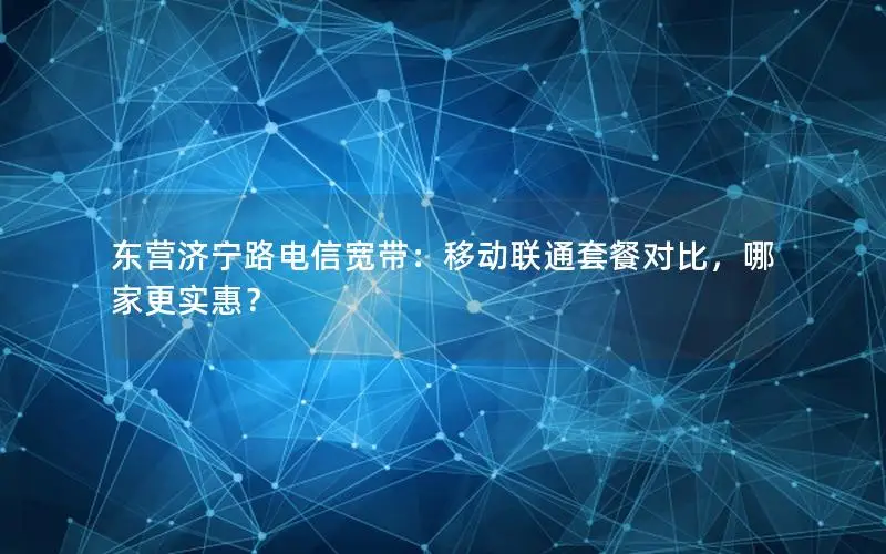 东营济宁路电信宽带：移动联通套餐对比，哪家更实惠？