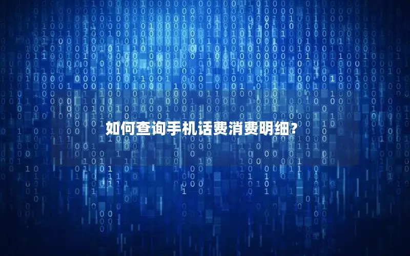 如何查询手机话费消费明细？