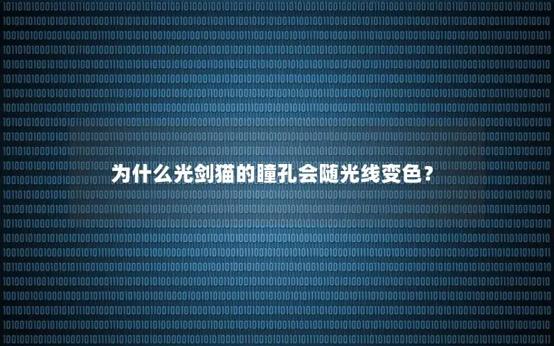 为什么光剑猫的瞳孔会随光线变色？