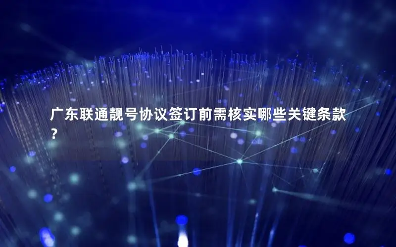 广东联通靓号协议签订前需核实哪些关键条款？