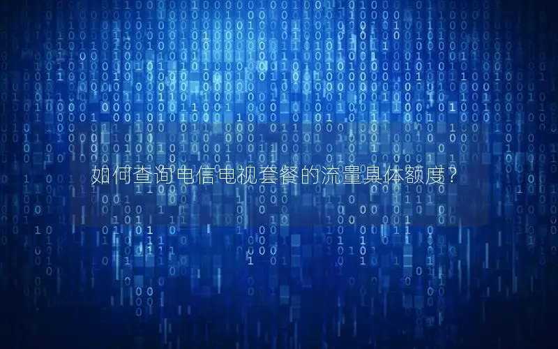 如何查询电信电视套餐的流量具体额度？