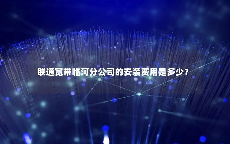 联通宽带临河分公司的安装费用是多少？