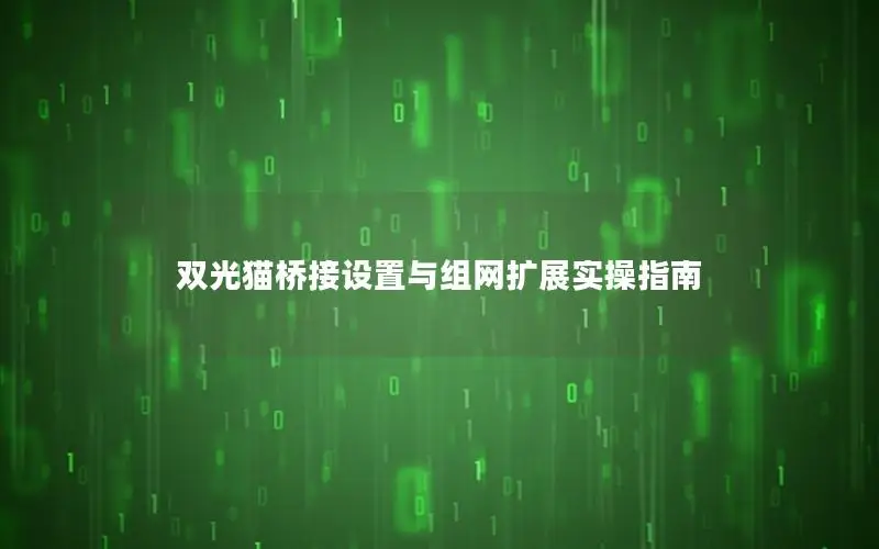 双光猫桥接设置与组网扩展实操指南