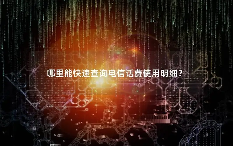 哪里能快速查询电信话费使用明细？