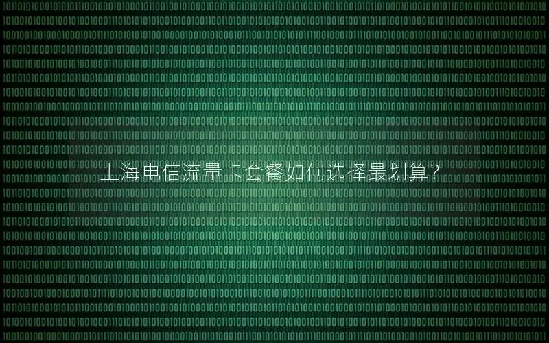 上海电信流量卡套餐如何选择最划算？