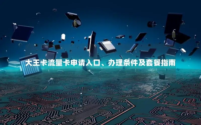 大王卡流量卡申请入口、办理条件及套餐指南