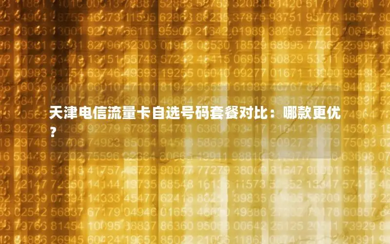 天津电信流量卡自选号码套餐对比：哪款更优？
