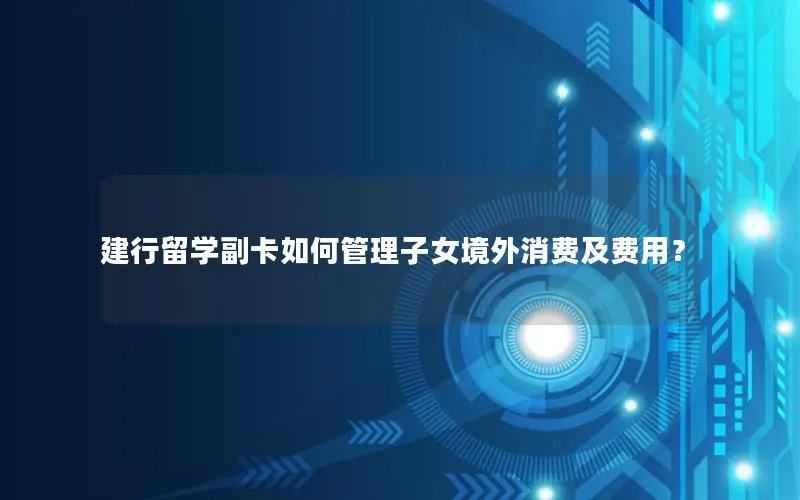 建行留学副卡如何管理子女境外消费及费用？