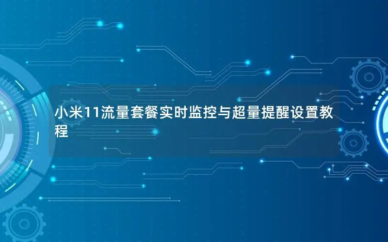 小米11流量套餐实时监控与超量提醒设置教程