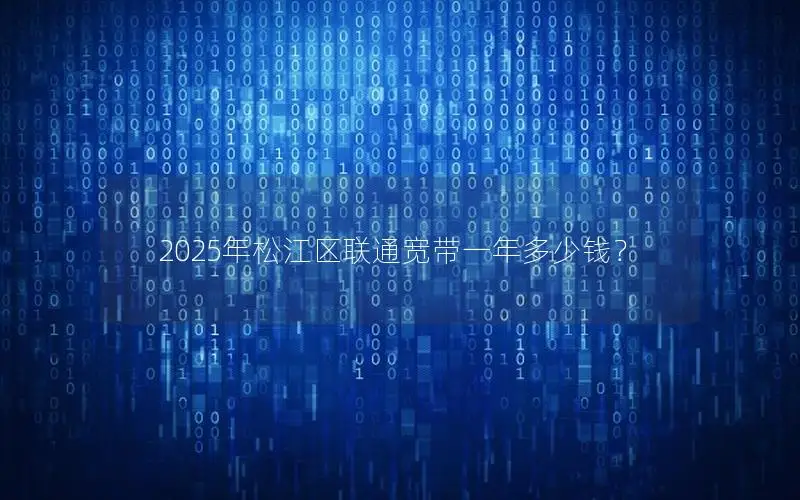 2025年松江区联通宽带一年多少钱？