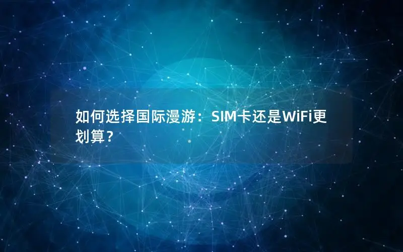 如何选择国际漫游：SIM卡还是WiFi更划算？