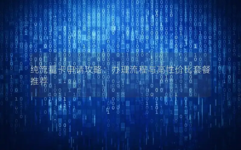 纯流量卡申请攻略：办理流程与高性价比套餐推荐