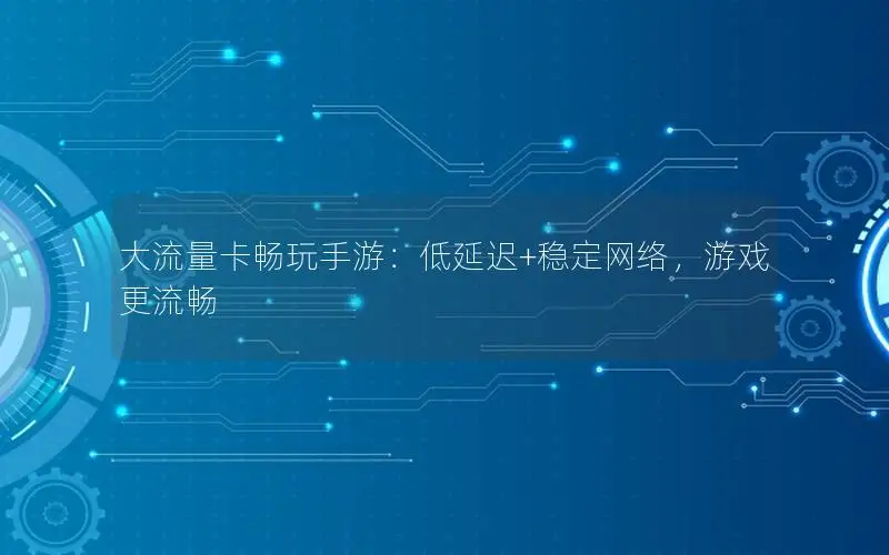 大流量卡畅玩手游：低延迟+稳定网络，游戏更流畅