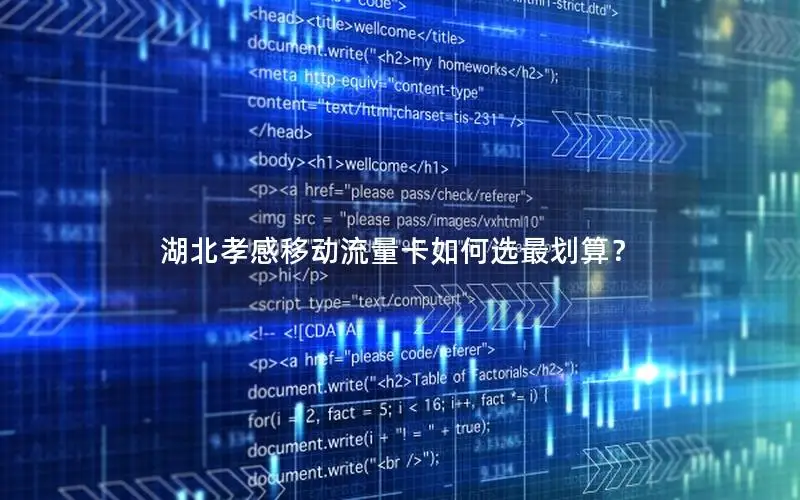 湖北孝感移动流量卡如何选最划算？