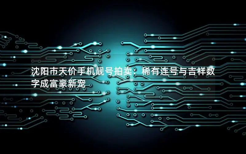 沈阳市天价手机靓号拍卖：稀有连号与吉祥数字成富豪新宠