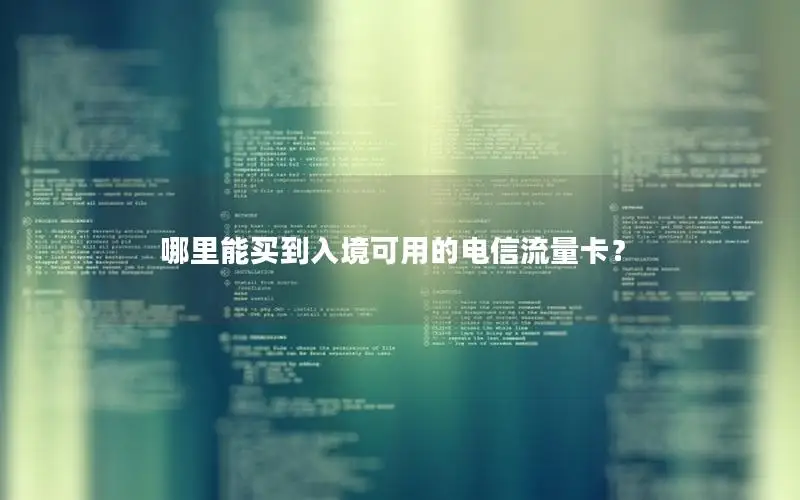 哪里能买到入境可用的电信流量卡？